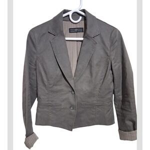 Peruvian Connection Cotton Linen Blend Women's size 6 Cropped Luxury Blazer